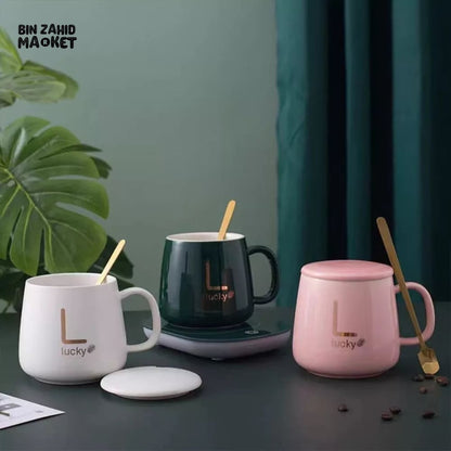 CERAMIC MUG WITH ELECTRIC TEMPERATURE PLATE