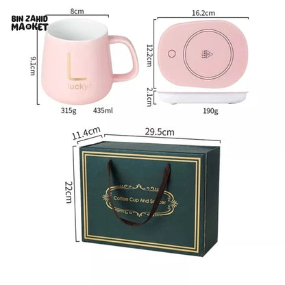 CERAMIC MUG WITH ELECTRIC TEMPERATURE PLATE